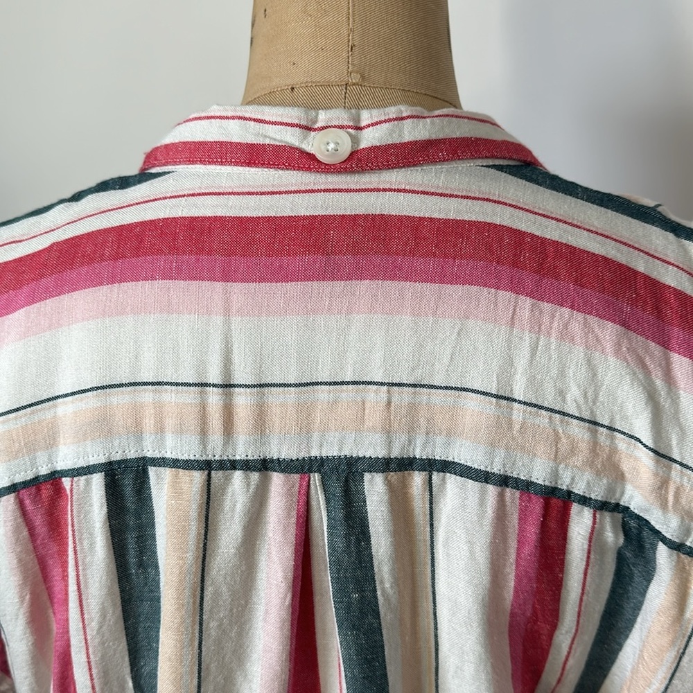 Thread and Supply linen blend Dress striped tunic Casual L - Picture 7 of 9
